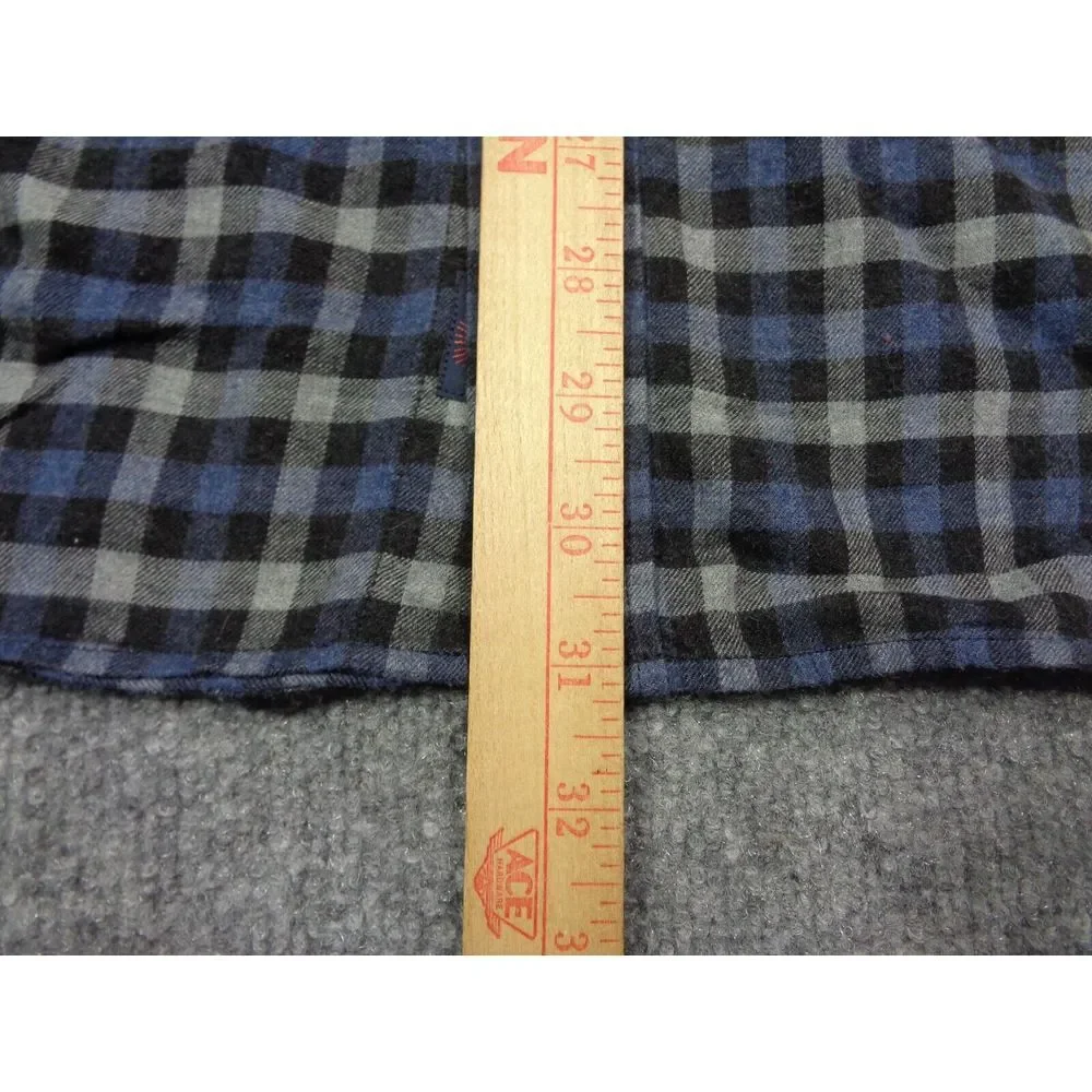 Faherty Flannel‎ Shirt Mens XL Blue Gray Plaid Long Sleeve The Movement 365